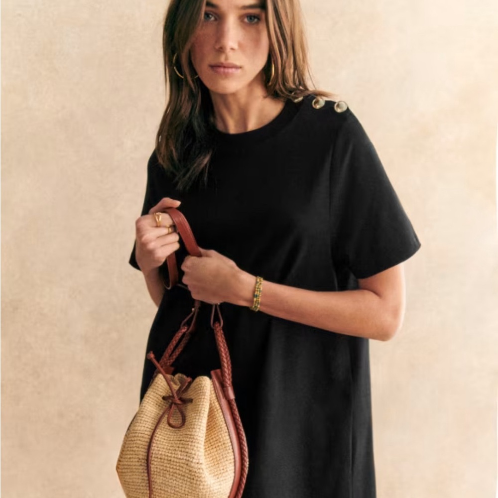 Sezane Black Mini Dress
